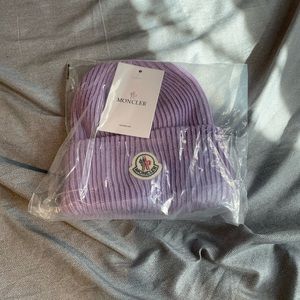 Purple One Size Moncler Beanie with Bag Brand New with Tags Men/Women